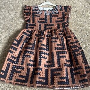 Stylish Kids Dress in Black and Brown